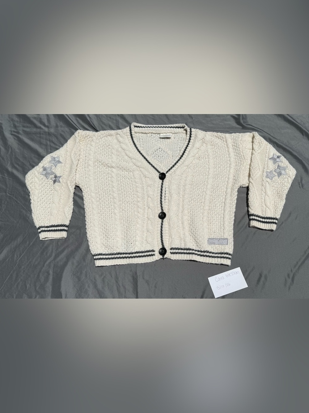 Taylor Swift Folklore Cardigan 2024 Re-Release XS/S Official Merch Cream Knit